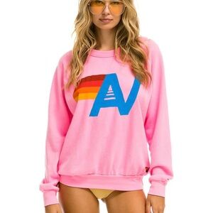 Aviator Nation Pink Rainbow Graphic Sweatshirt
